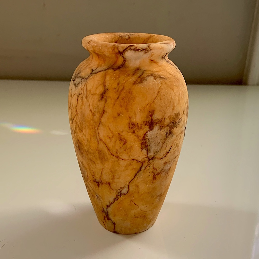 Antique (Ancient!) Egyptian Hand-Carved Alabaster Jar Vase